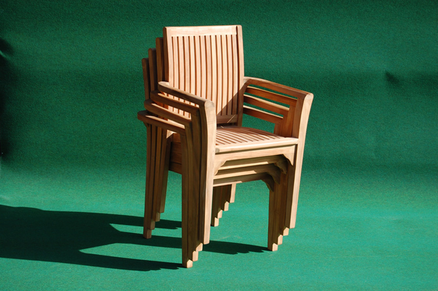 teak stacking chair villa and hut